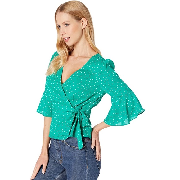 BB DAKOTA X STEVE MADDEN Micro-Dot Wrap Top NWT S - Picture 6 of 9